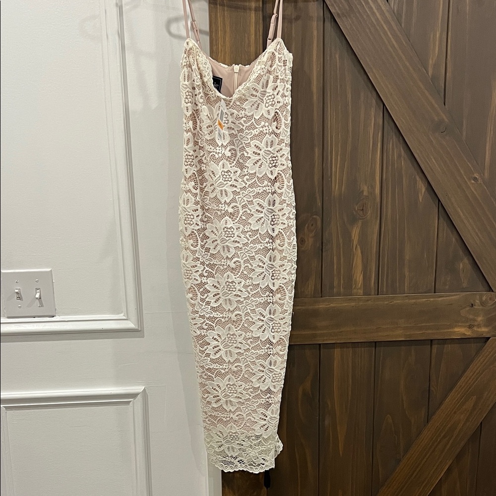 Nookie Cream Lace Midi Dress
